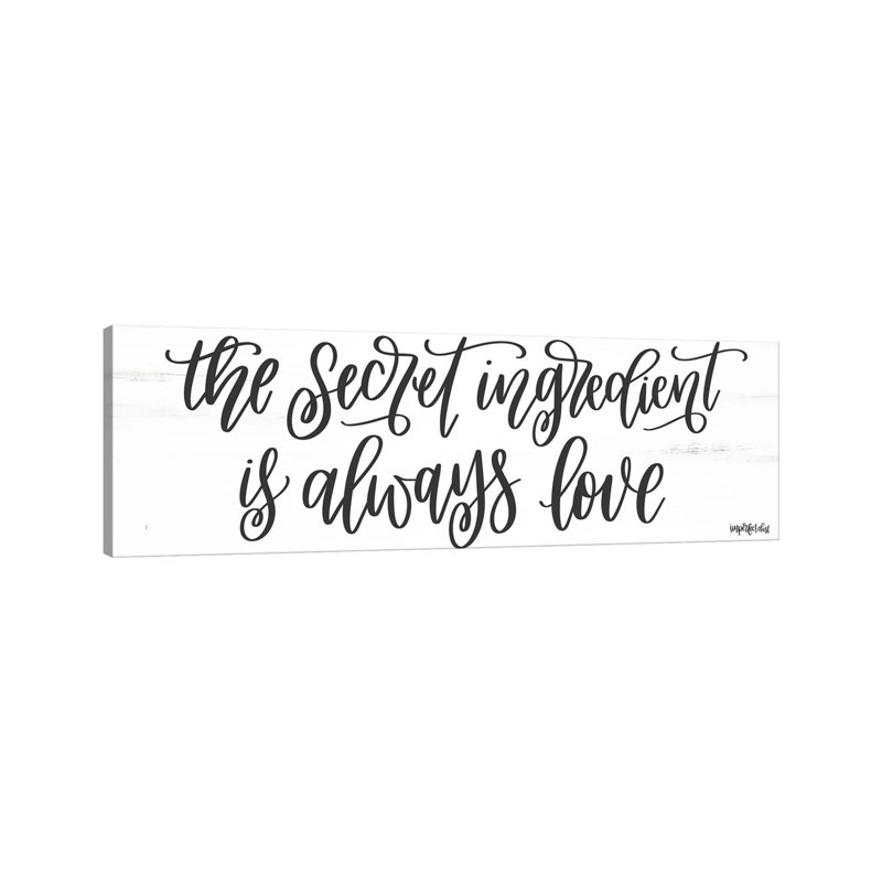 Secret Ingredient by Imperfect Dust - Wrapped Canvas Panoramic Typography, 30.48 cm H x 91.44 cm W x 1.91 cm D