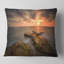 Coucher de soleil sur la côte atlantique, Espagne, photographie de paysage marin, housse de coussin carré et insert-1647159236