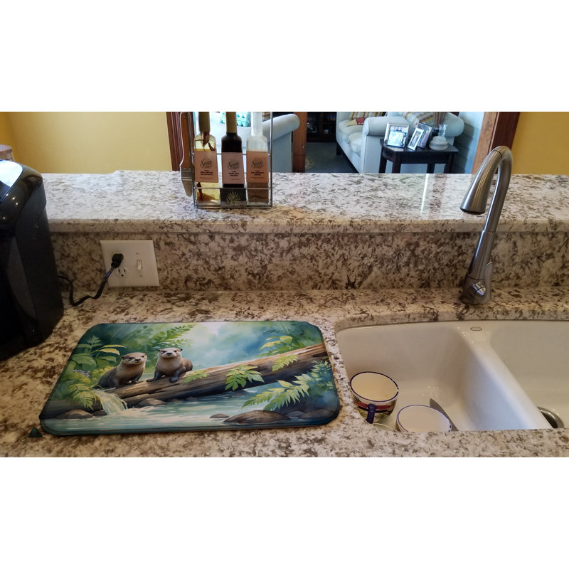 River Otters at Play Dish Drying Mat