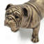 Figurine réaliste de bouledogue français vintage avec finition cuivre