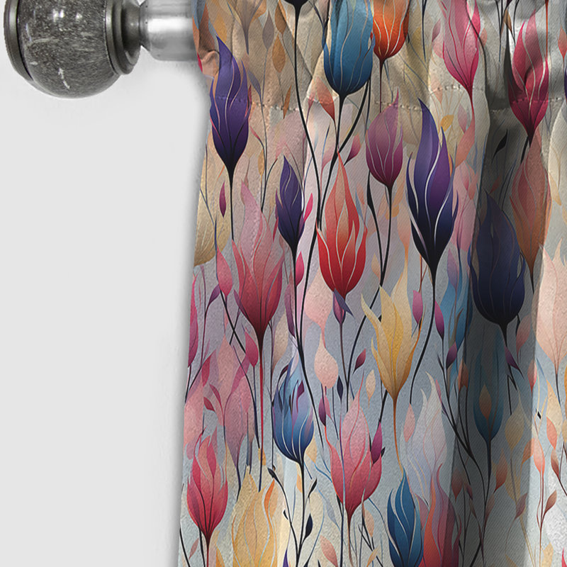 Ikat coloré fantaisiste - rideau ikat - rideau occultant ikat - 1 panneaux, L 52 po x L 63 po