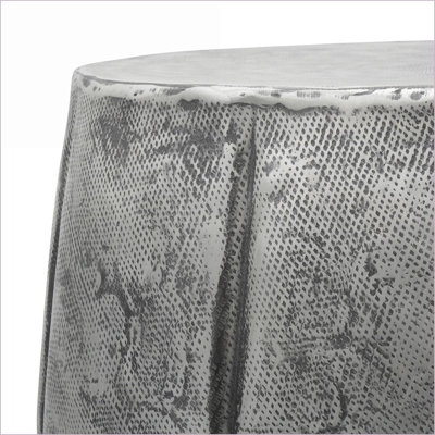 Table basse en aluminium de style tambour - Décoration décorative polyvalente pour le salon et amp; Patio