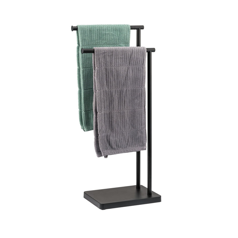 Free Standing 2 Rail Blanket Rack Black
