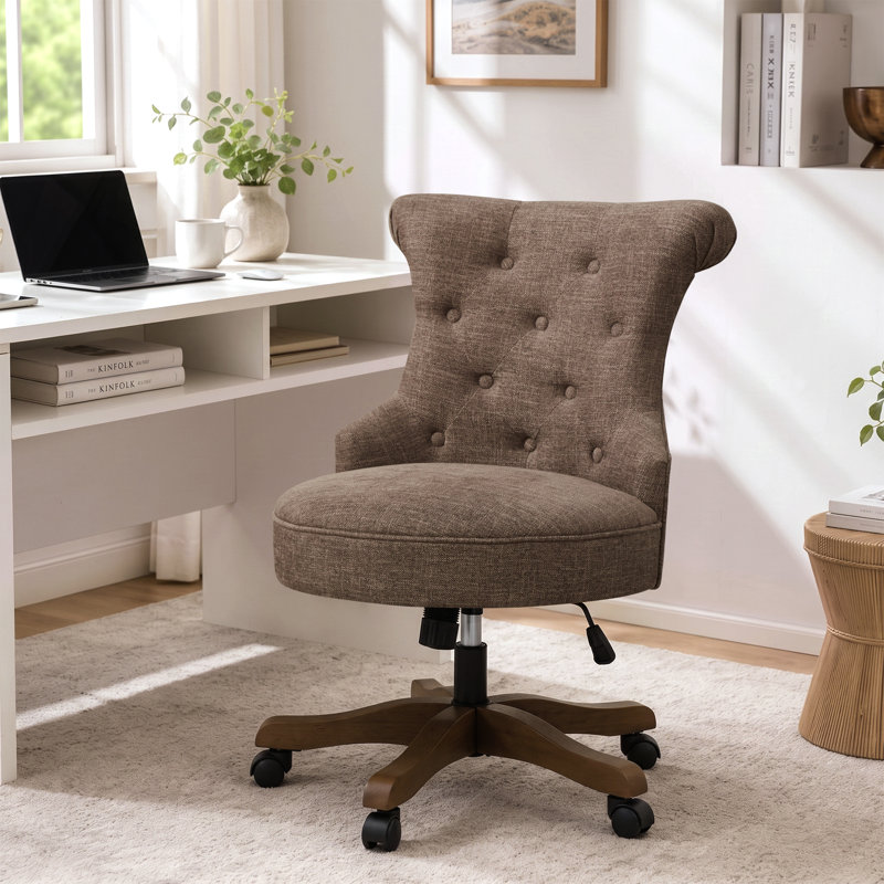 Chaise de bureau pivotante Asyra, Dark Brown