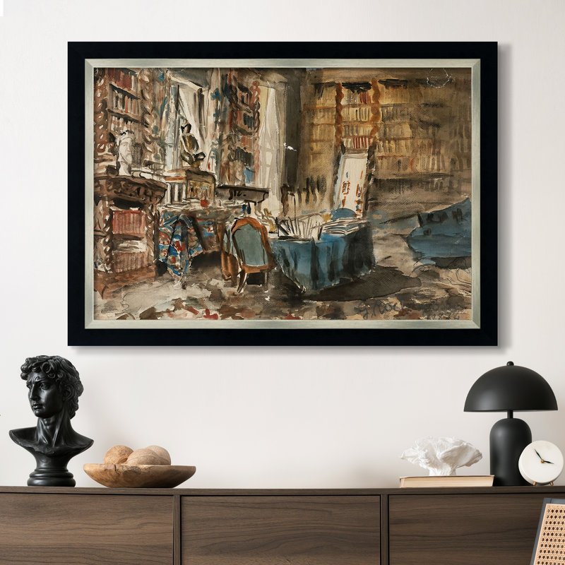 " Cabinet De Flaubert À Croisset, 1874-Georges " by Georges-Antoine Rochegrosse, 24x34 INNER SIZE, Framed Canvas