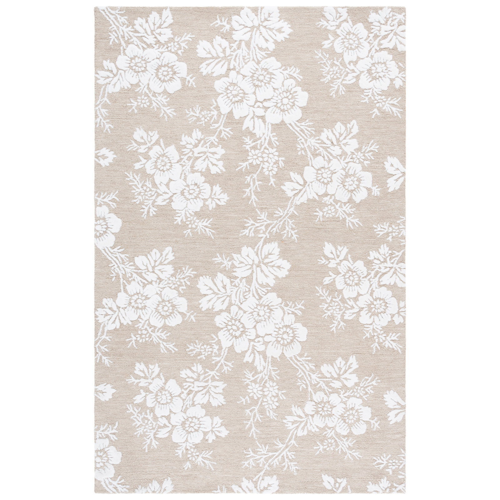 Hand-Tufted Wool Floral Rug, Rectangle 6' x 9'