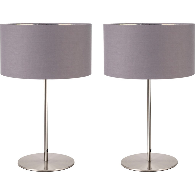 Sundari Metal Table Lamp, Grey, Silver