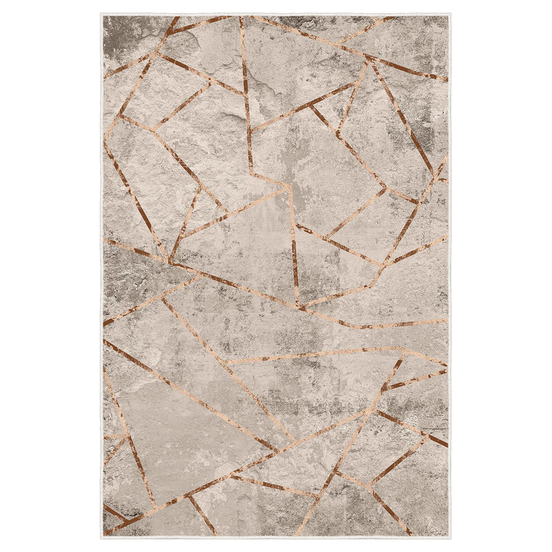 Luxurious 3D Printed Woven Carpet, 55.1 x 86.6 inches | 100% Polyester, Antibacterial, Machine Washable | Non-Slip PVC Felt Dot Underside, 0.3 in Pile Height | Perfect for Living Room, Bedroom & Home Decor