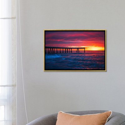 «Sunset Magic At Pacifica Pier», reproduction d'art sur toile tendue