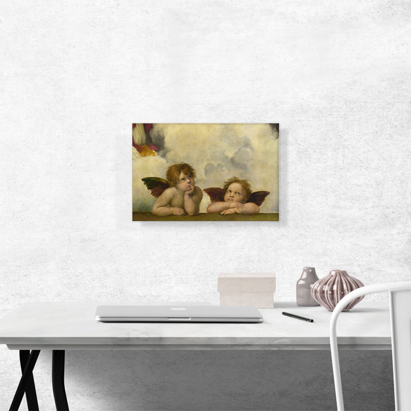 «Sistine Madonna - Two Angels» - Rectangulaire 1513 par Raphael - reproduction d'art sur toile tendue