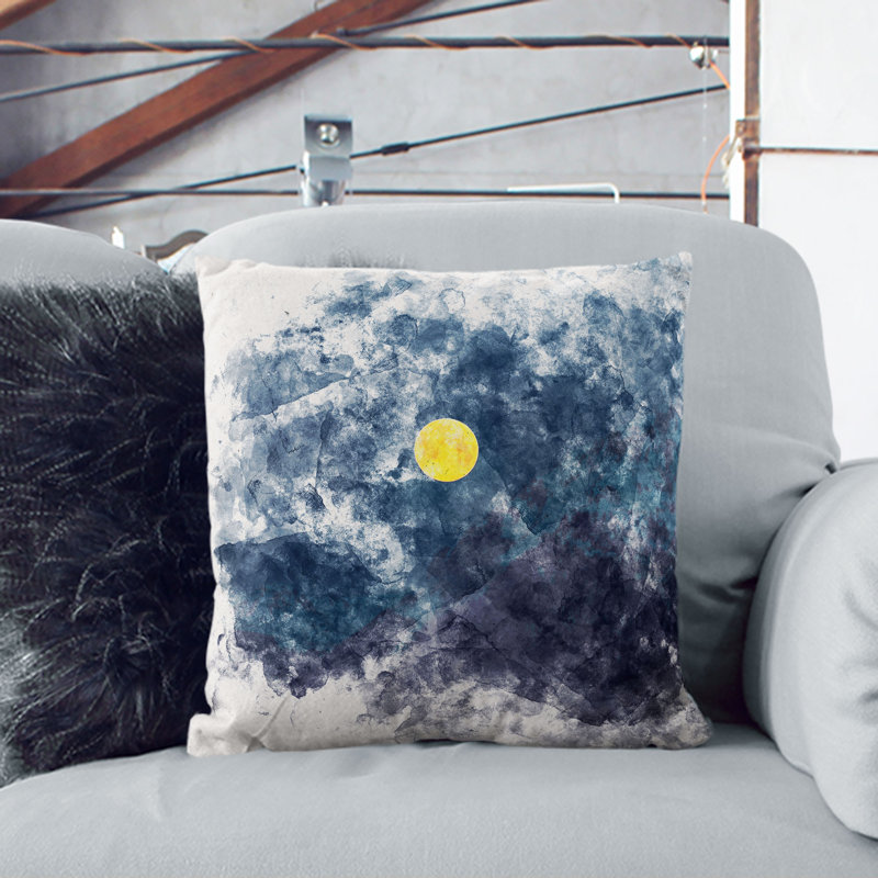 Moon over the Mountain Cushion with Filling, 40cm H x 40cm W x 15cm D