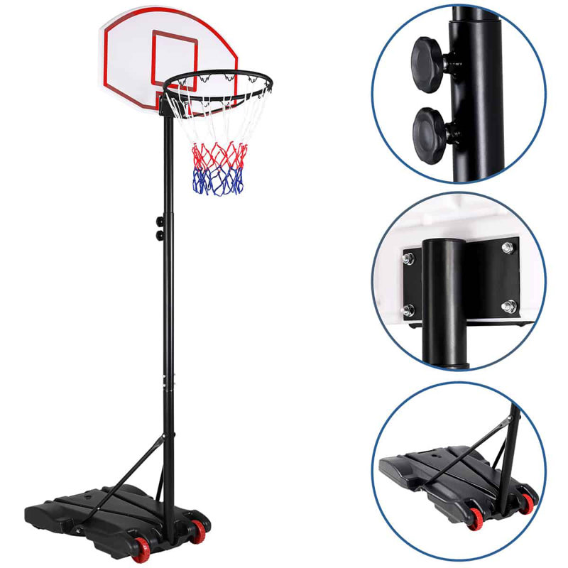 Freeport Park Gorsuch Adjustable Height Steel Portable Full-Size Basketball Hoop