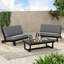 Causeuse d'extérieur avec coussins imperméables et table d'appoint en bois Gerlinda-164962636-164962639-149145970