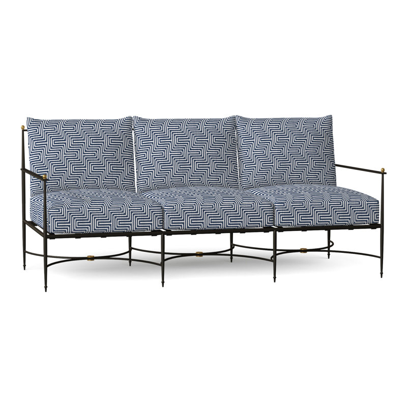 Canapé d'extérieur avec coussins 77 po Roma, Pas de soudure, Perigold Indigo