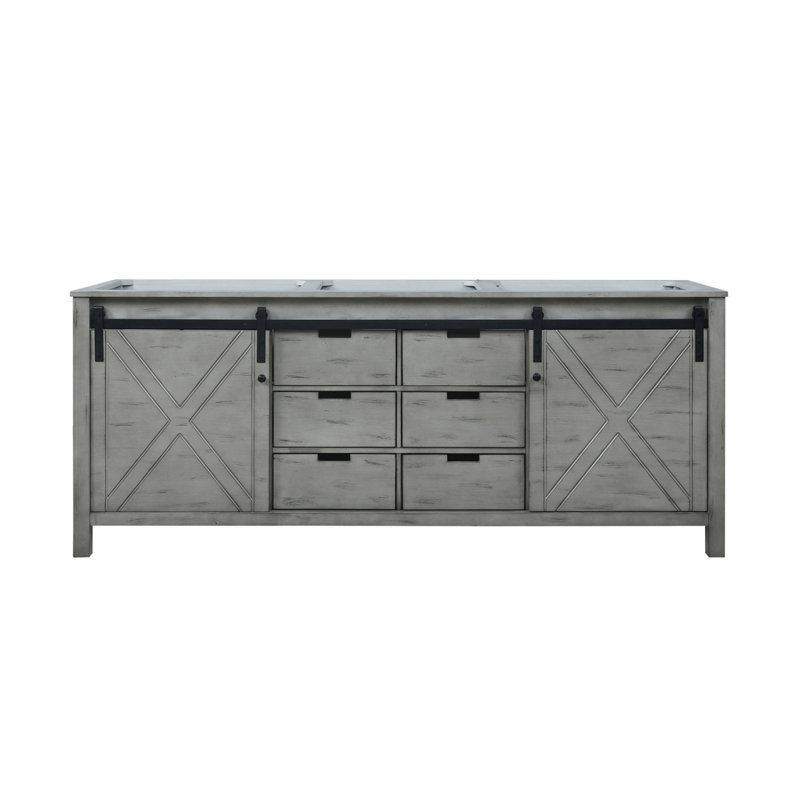 Meuble-lavabo double gris cendre 80 po X P 22 po D