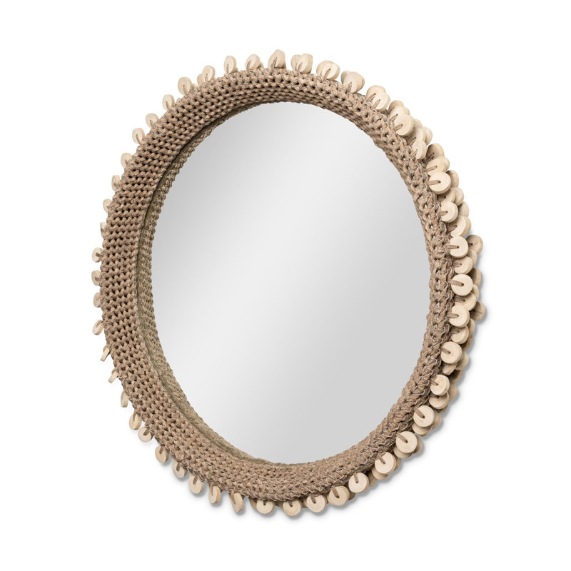 Crocheted w/ Wood Discs - Chobe Mirror