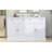 Kitchen Sideboard Storage Buffet Cabinet with 2 Drawers & 4 Doors Adjustable Shelves for Dining Room, Living Room (White)
