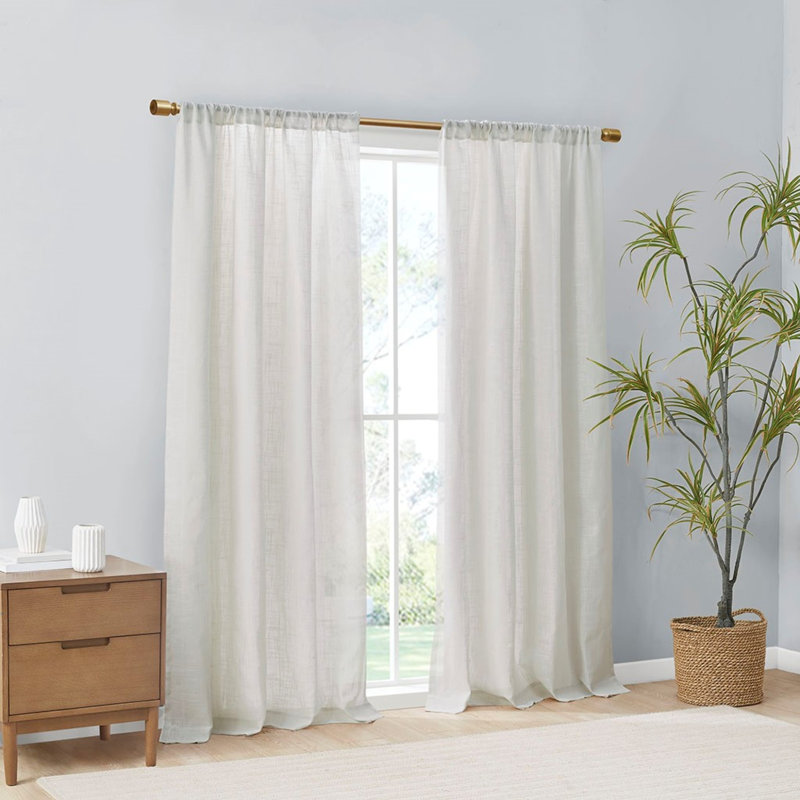 Mélange de rideaux filtrant la lumière - blanc doux, texturé et certifié Oeko-tex