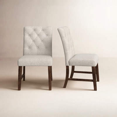 Bridewell Tufted Upholstered Side Chair in Linen Oatmeal by Birch Lane