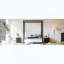 Grand lit plateforme à baldaquin en bois avec tête de lit tapissier-974980827-974980828