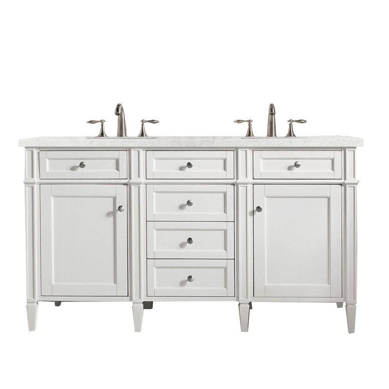 Brittany 60'' W Double Vanity, Eternal Jasmine Pearl, Bright White