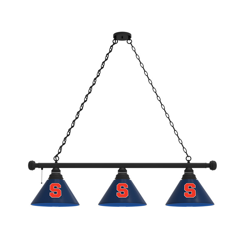 3 - Light Pool Table Lights Pendant, Black, Syracuse Orange