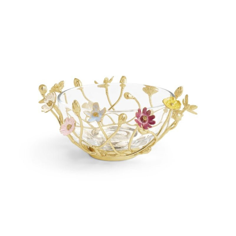 Wildflowers Handmade Decorative Bowl, 3.5" H x 7.5" W x 7.5" D
