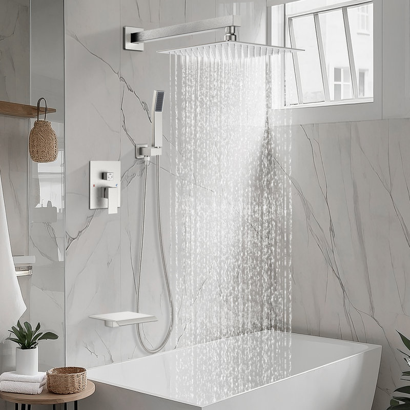 Robinet de douche 10 po, Nickel brossé