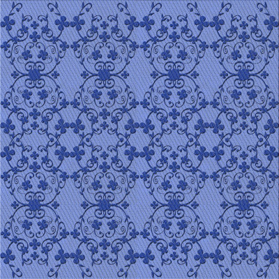 Tapis damassé bleu