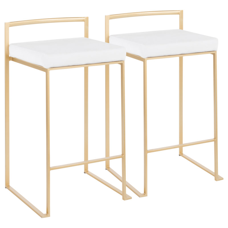 Tabouret de comptoir empilable Fuji, Doré