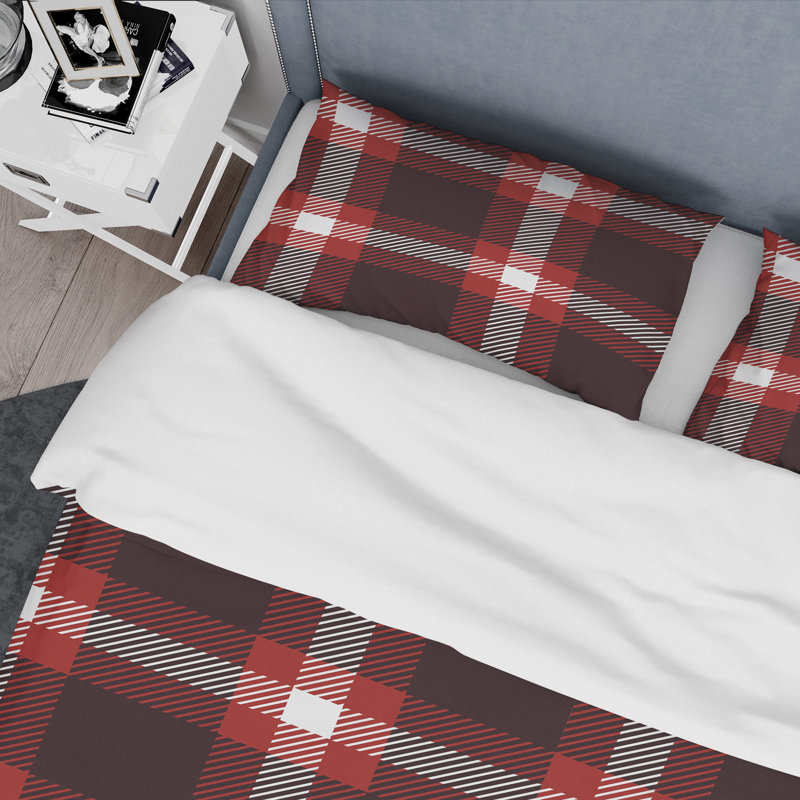 Ensemble de housse de couette 3 pièces Red, Housse de couette simple + 1 taie décorative stan