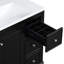 Meuble-lavabo noir 36 po, 4 tiroirs et 1 porte, noir