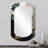 Abstract Geode Gold And Green Marble III - Marble Cylinder Decorative Mirror, Modern Asymmetrical Wall Mirror, Printed Metal Art-1052855361