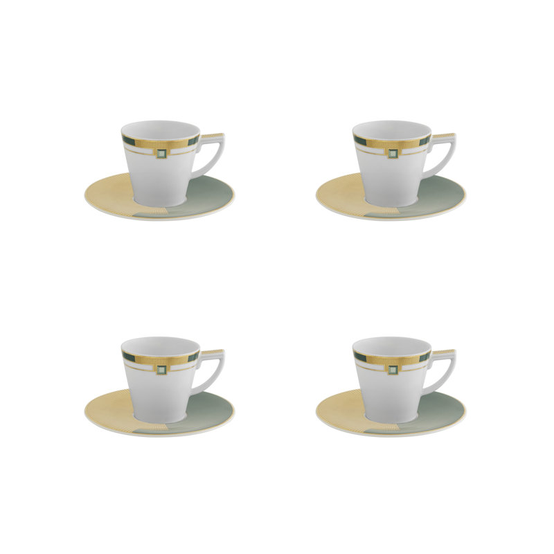 Emerald Porcelain Espresso Cup and Saucer