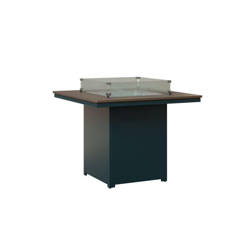 Table à hauteur de comptoir berlinois Berlin Gardens, Bronze martelé avec base baies, H 36 po x l 47 po x P 47 po