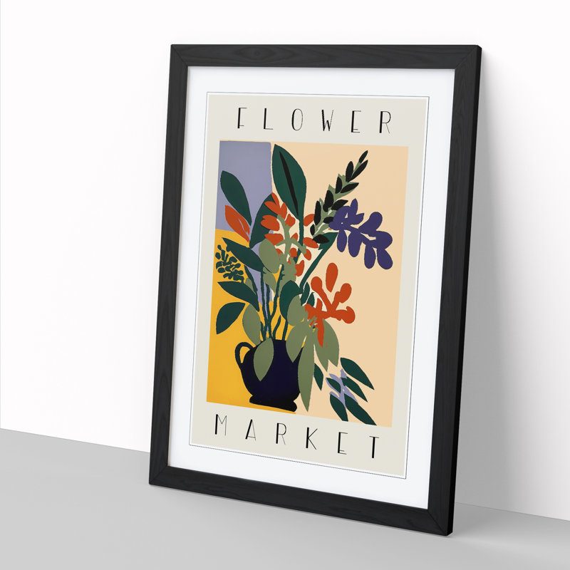 Flower Market Exhibition Advertisement No.4 1 Piece Single Picture Frame Wall Art, 34cm H x 25cm W x 2cm D