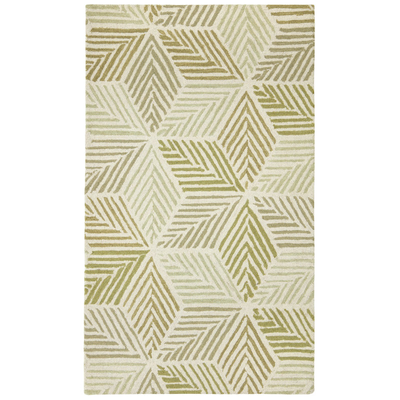 Karari Hand Hooked Wool Rug, Rectangle 7'6" x 9'6", Gray/Blue