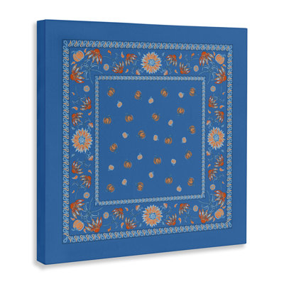 Blue Sky Harvest Pattern Canvas Wall Art by Safa Diab