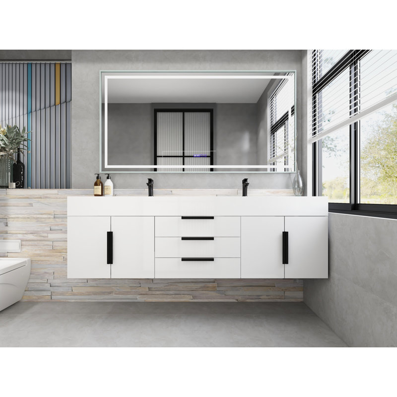 Meuble-lavabo simple mural 72 po Jessica, Blanc