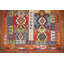 Tapis géométrique en laine réversible Kilim 4 x 6