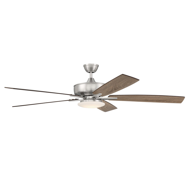 Super Pro 112 Slim Light Kit 60'' Ceiling Fan with LED Lights, Brushed Polished Nickel