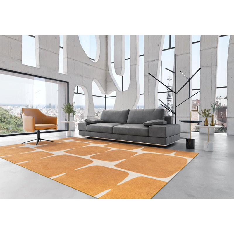 Clayton Leather Armchair, Orange