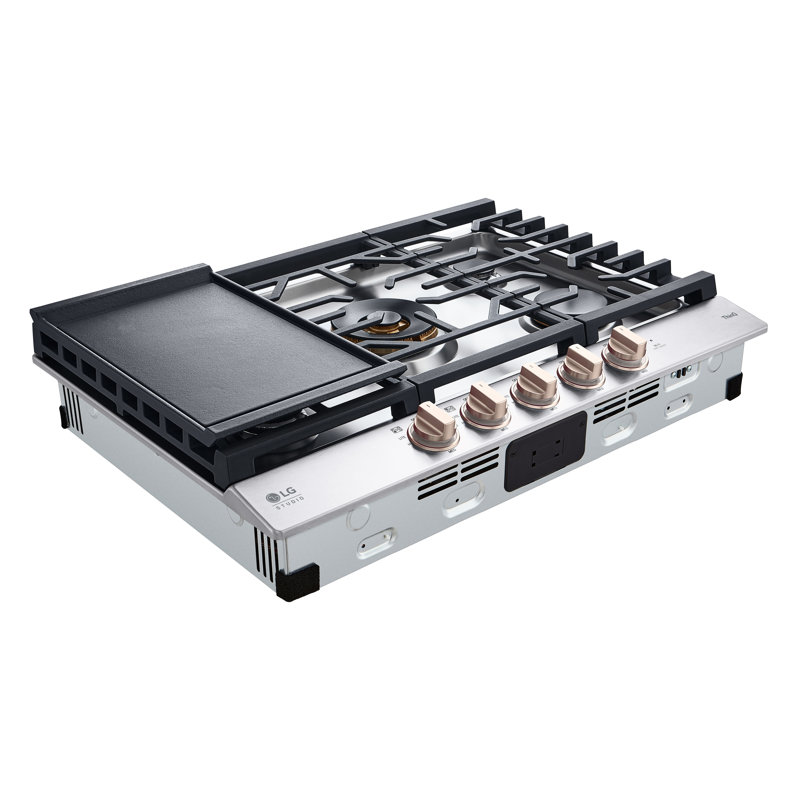 30" Natural Gas Cooktop with 5 Burners, Essence White