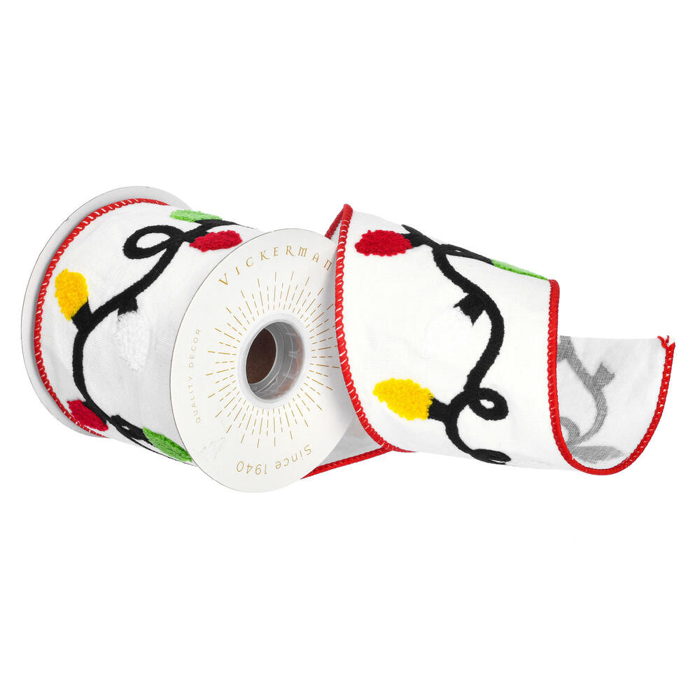 4'' Floral Fabric Ribbon Vickerman