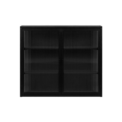 Armoire murale moderne, armoire de salle de bain avec tablette de rangement et portes en verre, armoire d'appoint