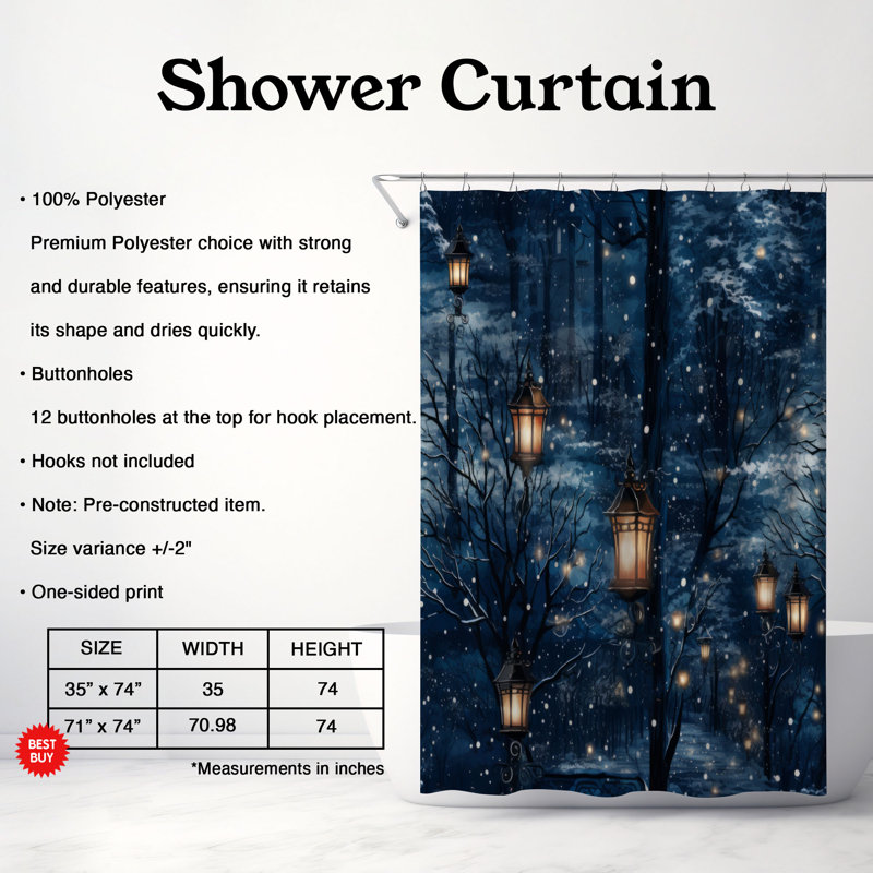 Rideaux de douche Winter Nights - Premium, H 74 po x l 71 po