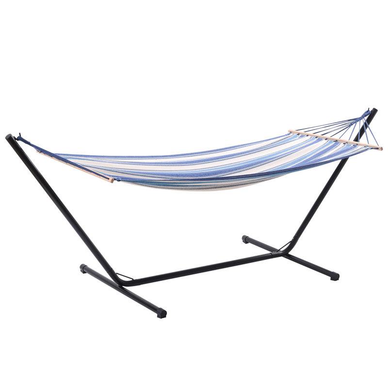 Chesterwood Spreader Bar Hammock with Stand, Blue/White