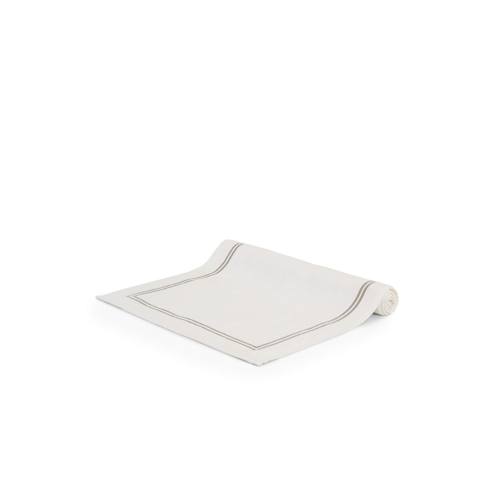Classic Bath Mat, White/Khaki