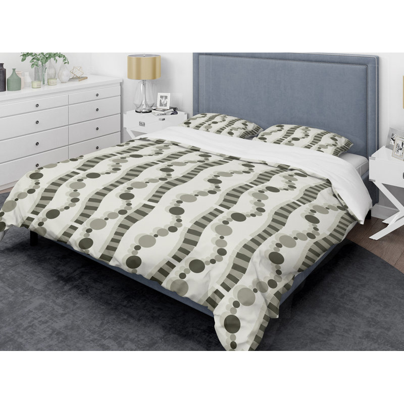 Ensemble de housse de couette monochrome VI Mid-Century, Housse de couette très grand et 2 taies