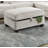 Ivory Color 3Pc Sectional Set Corduroy Upholstered LAF Sofa RAF Chaise Ottoman L-Sectional Living Room Furniture-2115801848